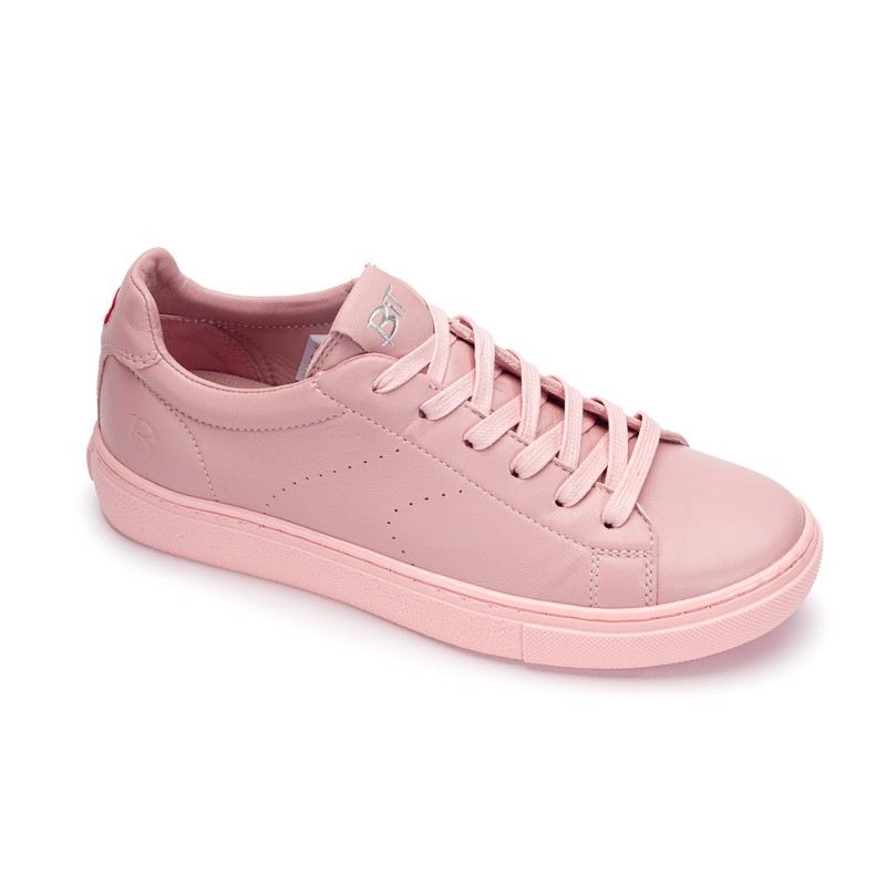 Кеды жен. 950-pink-w кожа-текстиль розовый